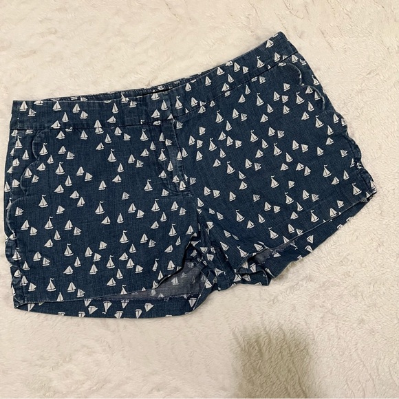 Jcrew size 6 scalloped detail sailboat print shorts - Picture 1 of 6